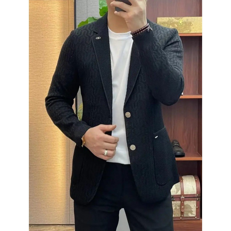 K622 Men's Autumn Knitted Casual Suit - Fashionable & Versatile High-End Design