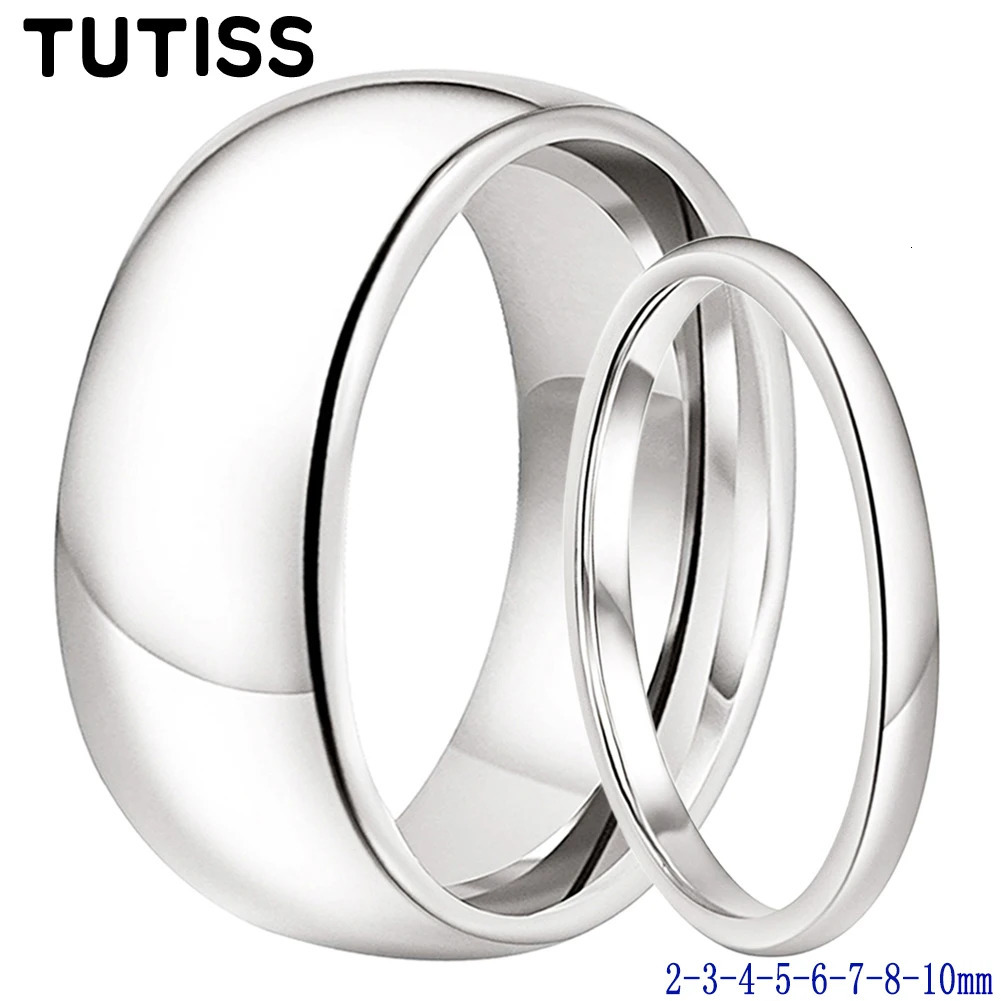 TUTISS 2/3/4/5/6/7/8/10mm Tungsten Carbide Ring Men Women Shiny White Gold Color Wedding Band Comfort Fit 241128
