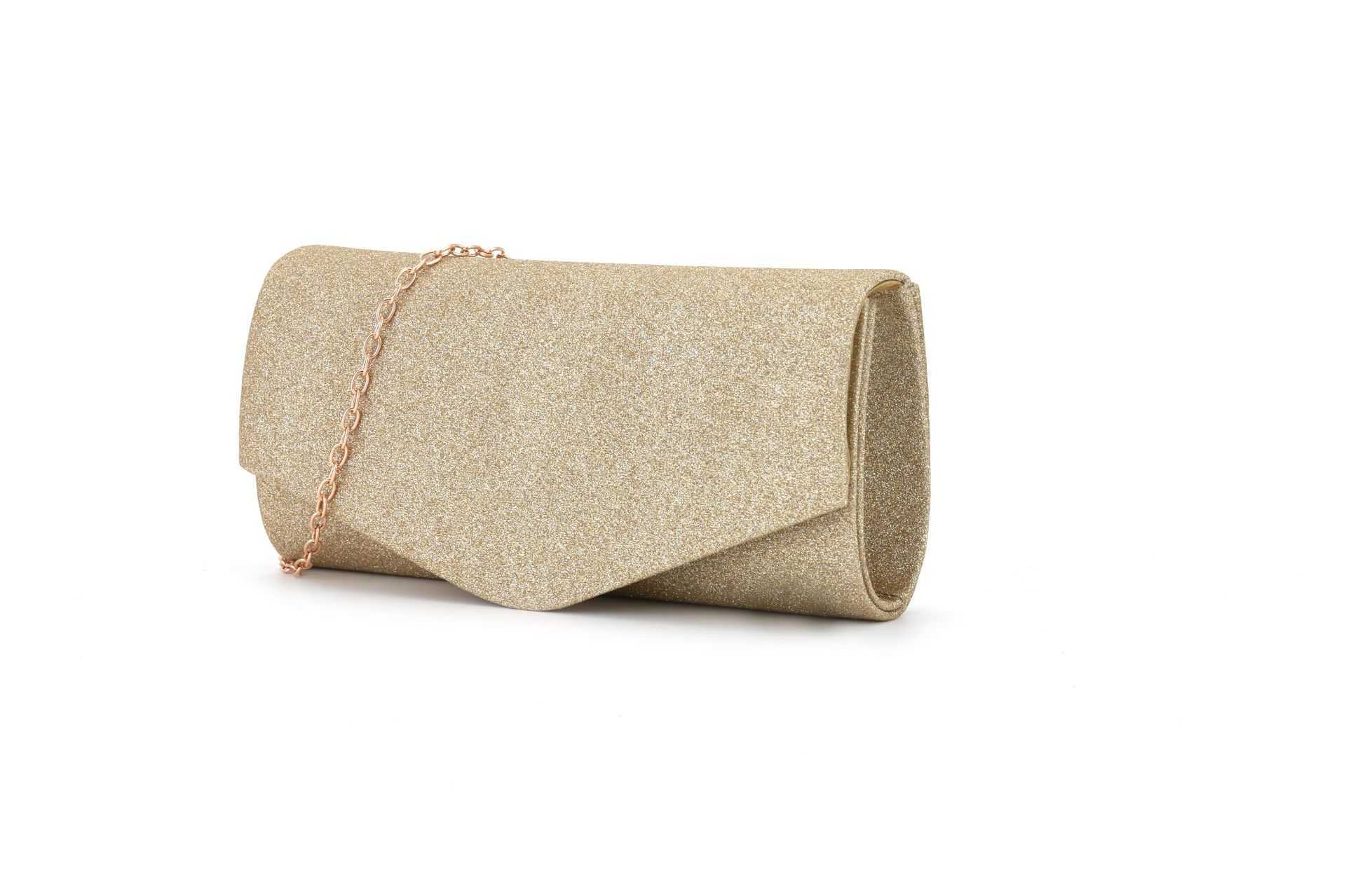 New Evening Bag Handmade Fashionable Flash Material Handheld Underarm Crossbody Bag Evening Bag Women's Bag 241128