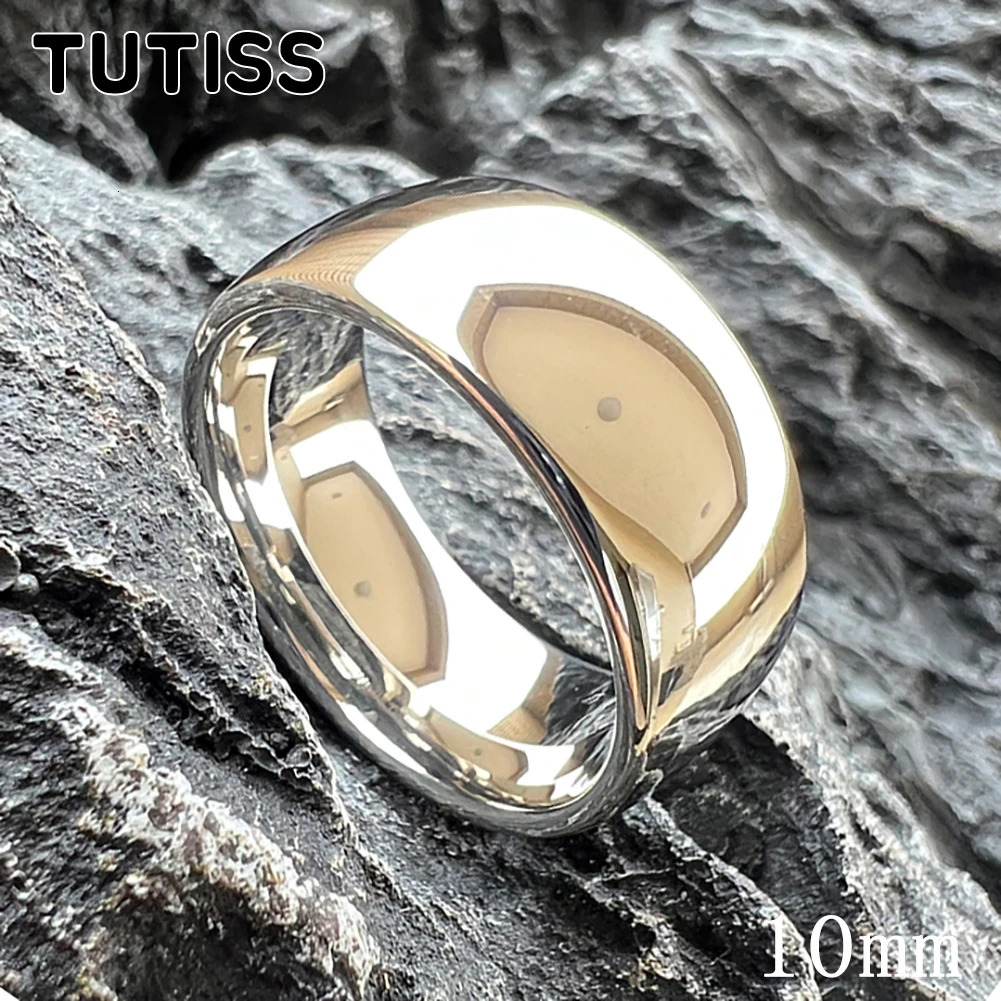 TUTISS 2/3/4/5/6/7/8/10mm Tungsten Carbide Ring Men Women Shiny White Gold Color Wedding Band Comfort Fit 241128