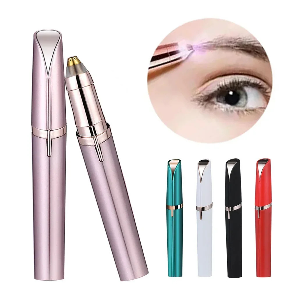Womens Electric Eyebrow Trimmer Eye Brow Shaper Pencil Face Hair Remover For Women Automatic Eyebrow Shavers Pocketknife 241128