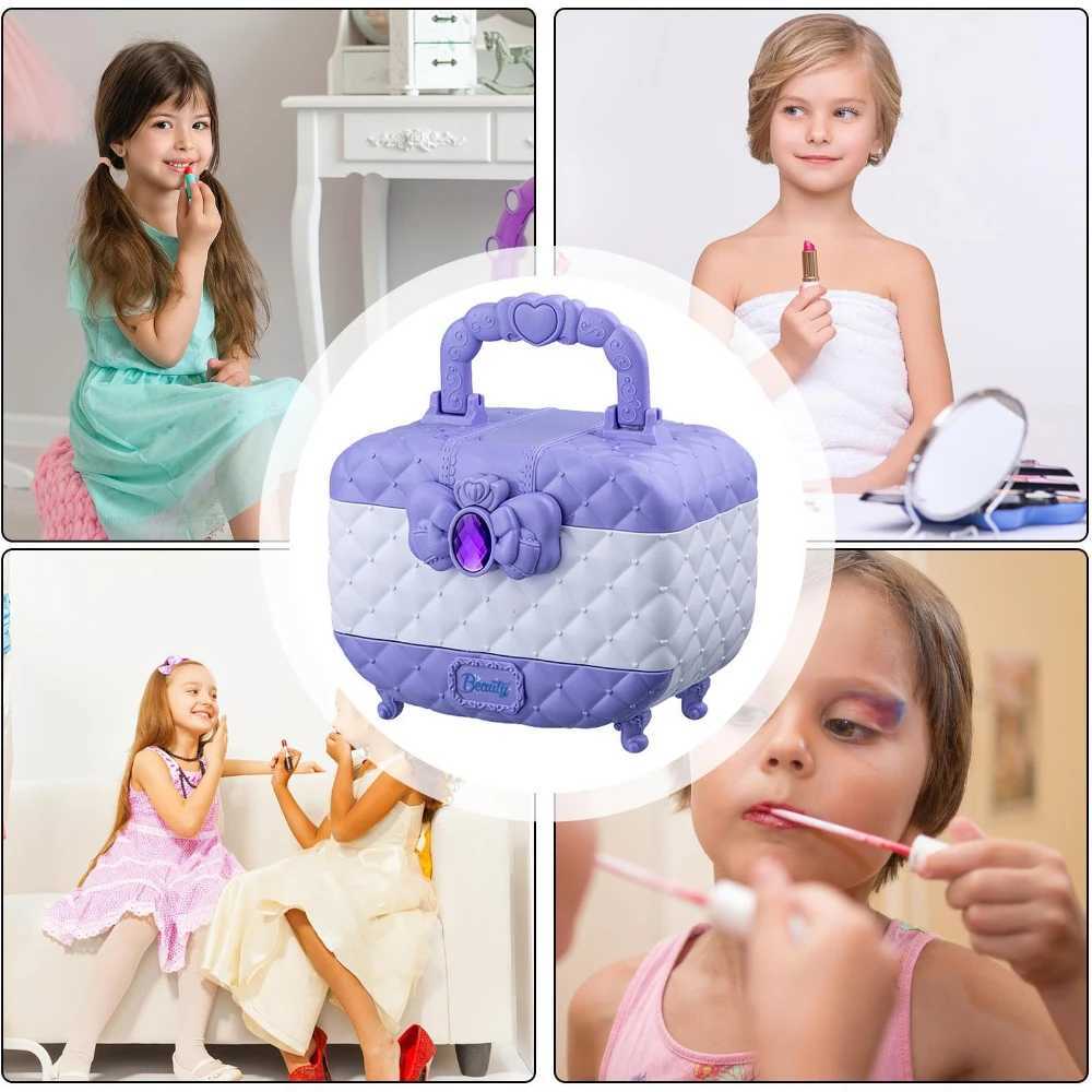 WizKidz Childrens Makeup Kit Washable Purple Makeup Box Set - Accessories Preschool Makeup Box Age 3+Full Purple Girl Makeup Box X241128