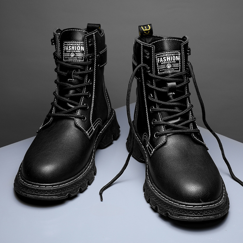 Autumn and winter high top lace-up Martin boots youth outdoor fashion casual men's designer boots