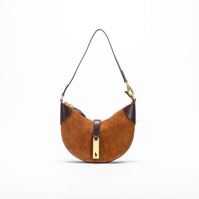Fashion Small Fragrance Reversed Suede Banquet Party Commuter Shoulder Brand Winter Women's Crescent Bag