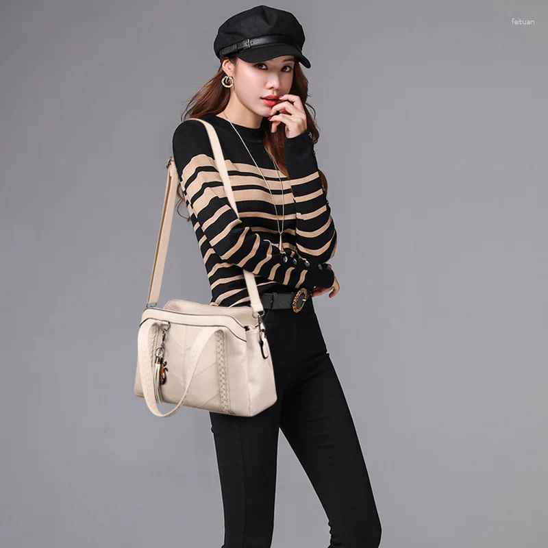 Shoulder Bags Handbags Women Designer High Quality Many Pockets Soft Leather Casual Crossbody For 2025 Sac