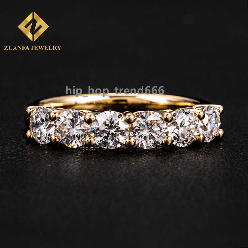 Personalized Eternity Wedding Band Lab Grown Moissanite Diamond 18K Yellow Gold Fine Jewelry Engagement Ring