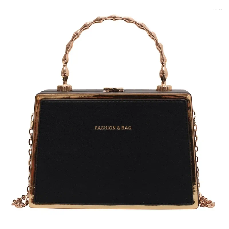 2025 NEW Totes Box Bag With Metal Handle Vintage Small Pu Leather Handbag And Purse For Women Fashion Brand Shoulder Crossbody zhanyishengli