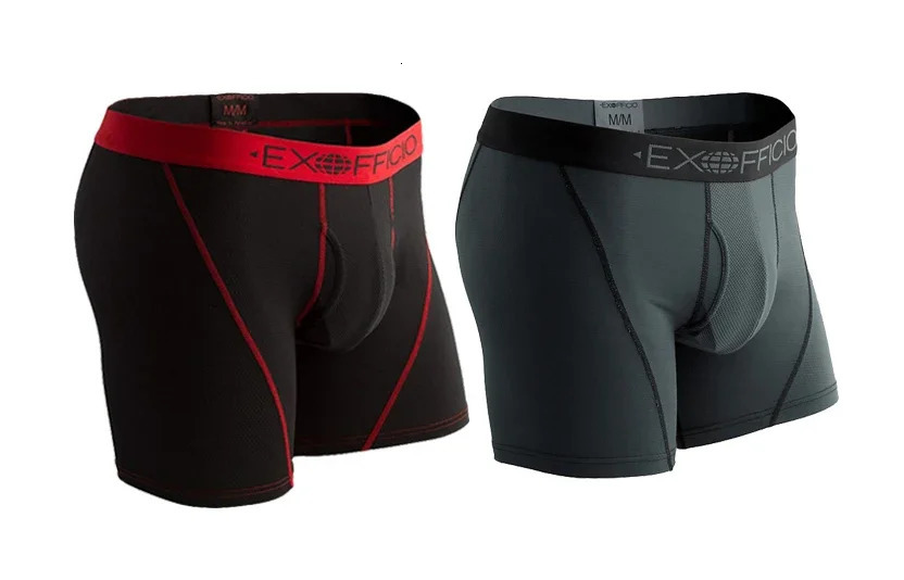 2 Pack ExOfficio Men Underwear Mens Sport Mesh 6 Boxer Brief Breathable Lightweight Quick Drying Man Underwear USA Size S-XXL 241127