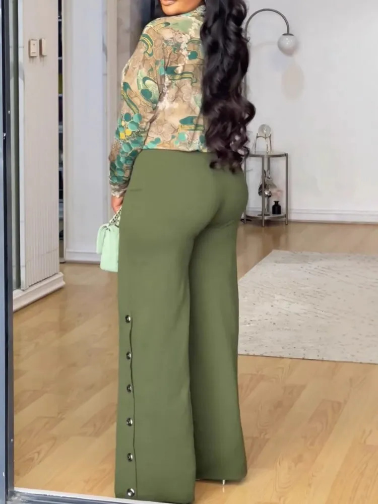 2-piece sexy plus size spring/summer fashion womens long sleeved top and pants set 241127