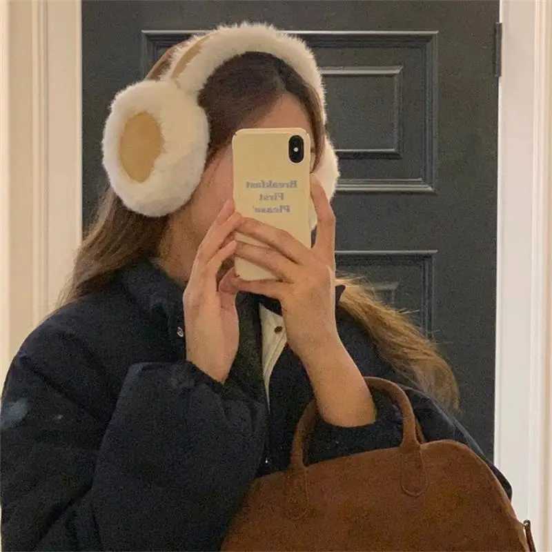 Womens earmuffs used for autumn winter hot earmuffs foldable portable anti cold anti freezing plush thick earmuffs X241128