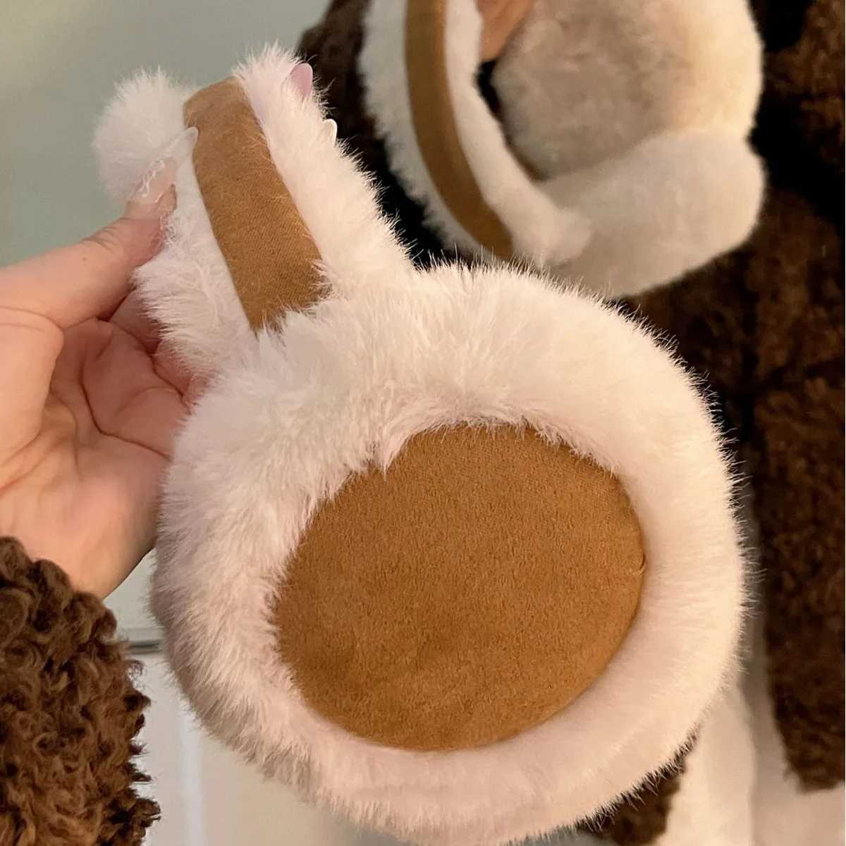 Plush earmuffs for winter warmth foldable earmuffs for men outdoor refrigeration warm earmuffs fashionable earmuffs X241128