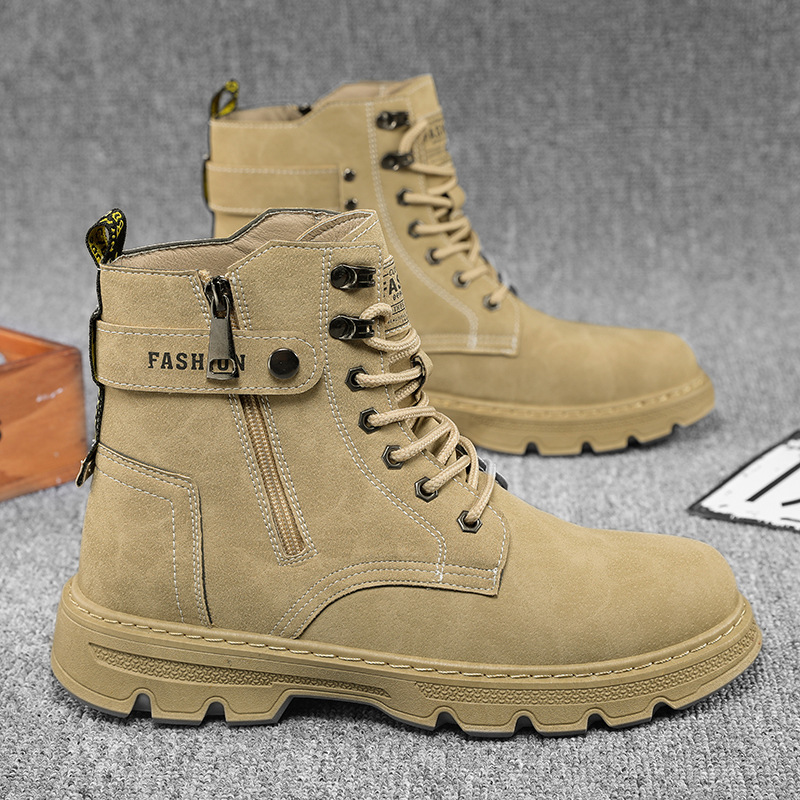 Autumn and winter high top lace-up Martin boots youth outdoor fashion casual men's designer boots