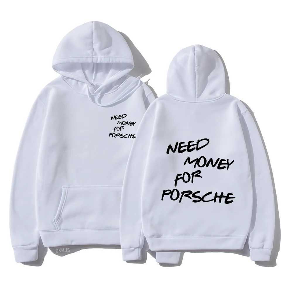 2024 Funny Need Money Letter Print Hoodie Fashion Design Mens Womens Sweatshirt Loose Oversized Couples Casual HoodiesXJ241128