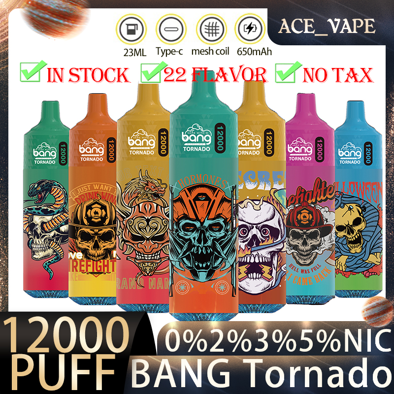 Bang tornado 12000 puff Disposable vape pen puff 12k vape puff 12k tornado 22 Flavors 0%2%3%5%prefilled cartridges pod Bang tornado 12k puff