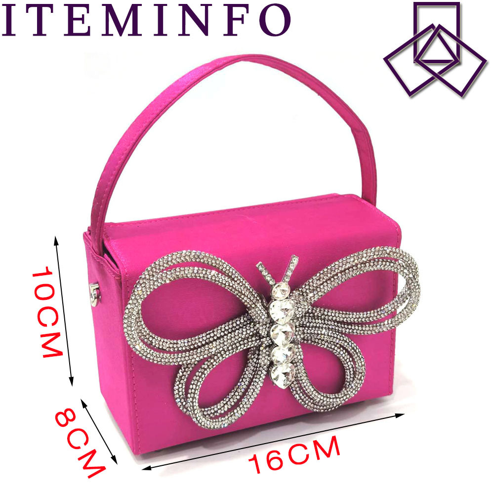 2023 Ladies Pointed-Toe Party High Heels Magenta Colour Bow Rhie Stereo Evening African Wedding Shoe And Bag Set