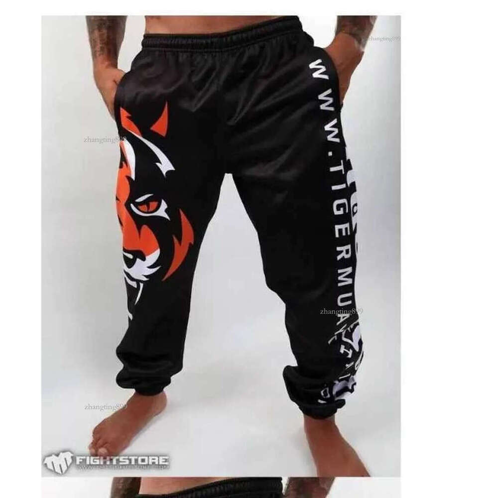 Men boxing sports fitness Tigter Muay Thai Personality Loose Large Size Thai Fist and Jogging Pants Running Fights Kickboxing LJ201217