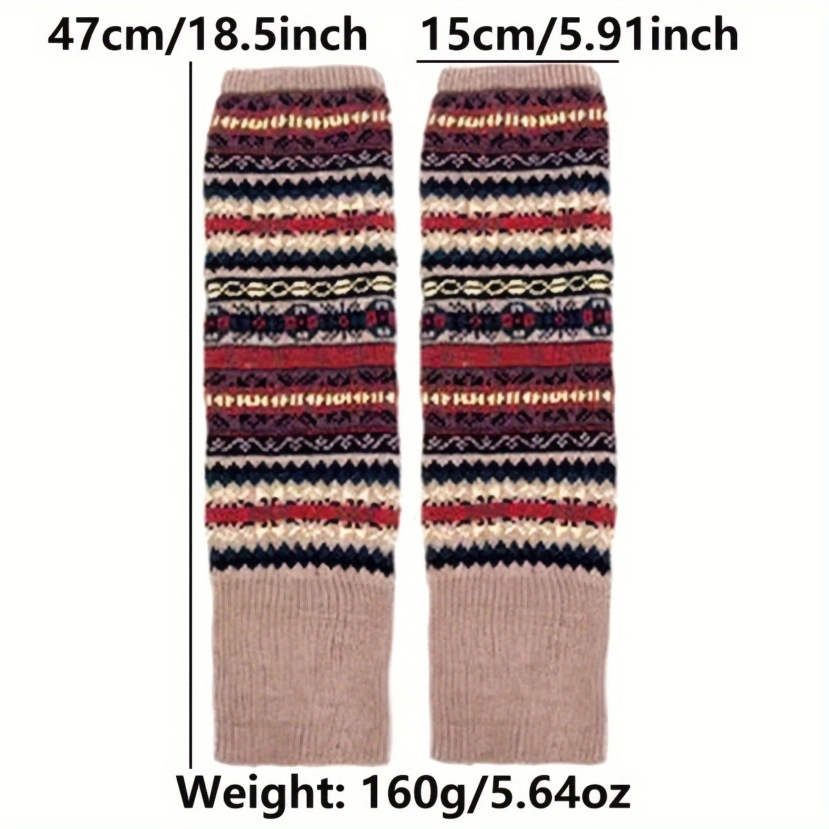 Autumn and winter fluorescent camouflage bohemian thick yarn pile sock covers for women over the knee warm boot covers leg guards
