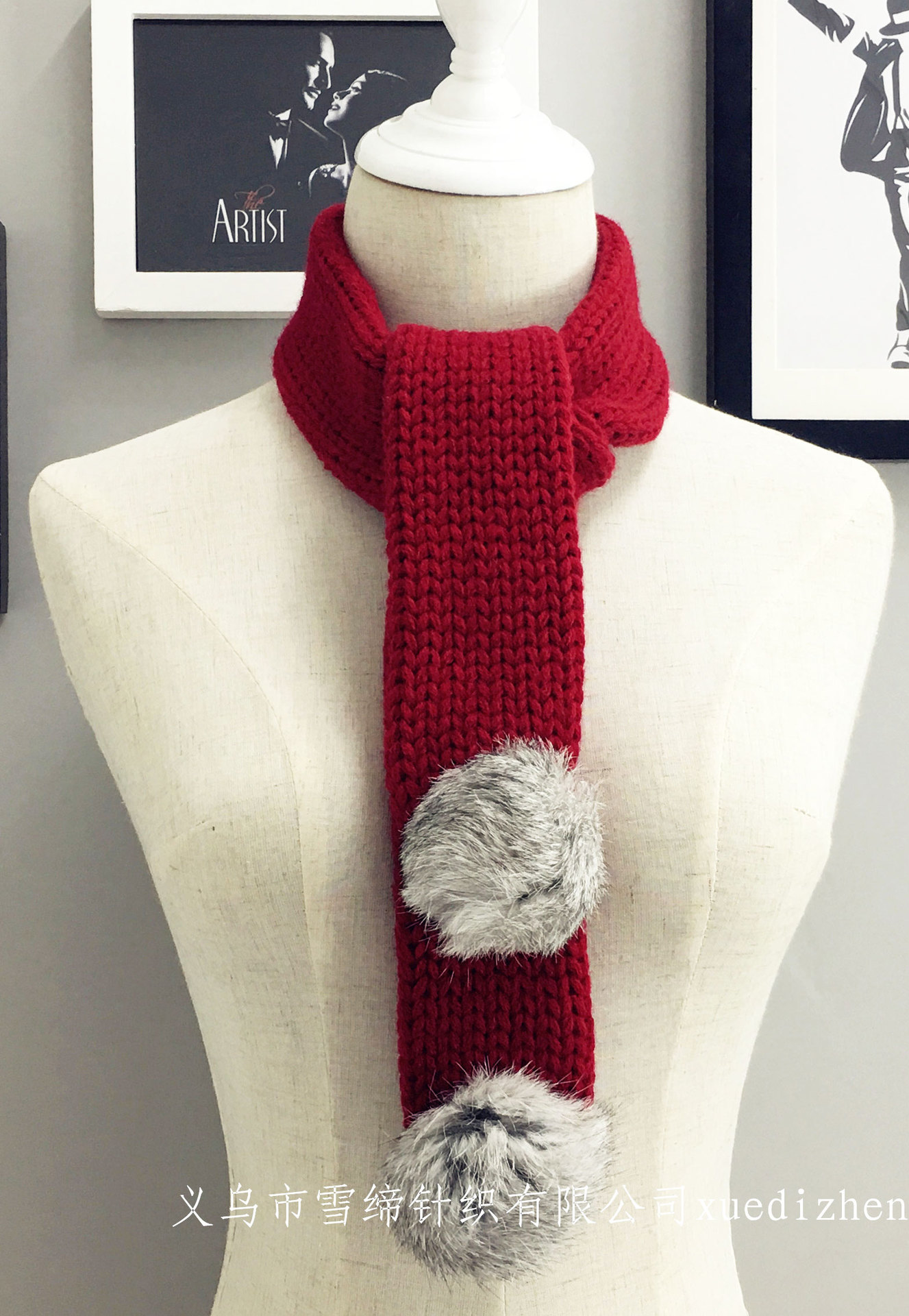 New Korean Versatile Solid Color Knitted Cross Small Scarf Women's Korean Edition Autumn/Winter Warm Scarf Wholesale