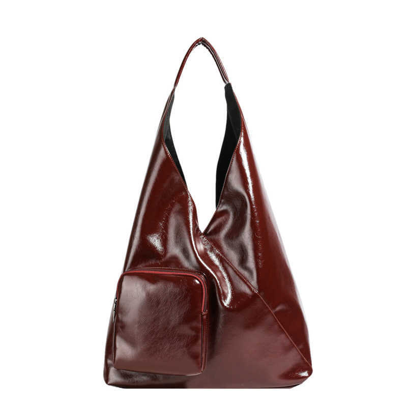 2024 Autumn New Maillard Style Tote Bag Single Shoulder Underarm Bag Fashion Large Capacity Oil Wax Leather Handbag for Women
