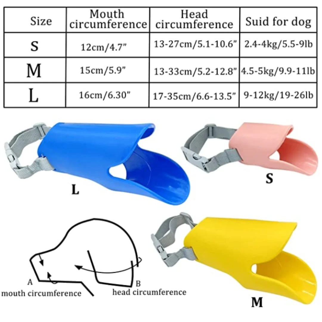 Silicone Duck Muzzle For Anti Bite Stop Barking Small Large Dog Mask Pet Accessories Safe Adjustable Mouthpiece Cover