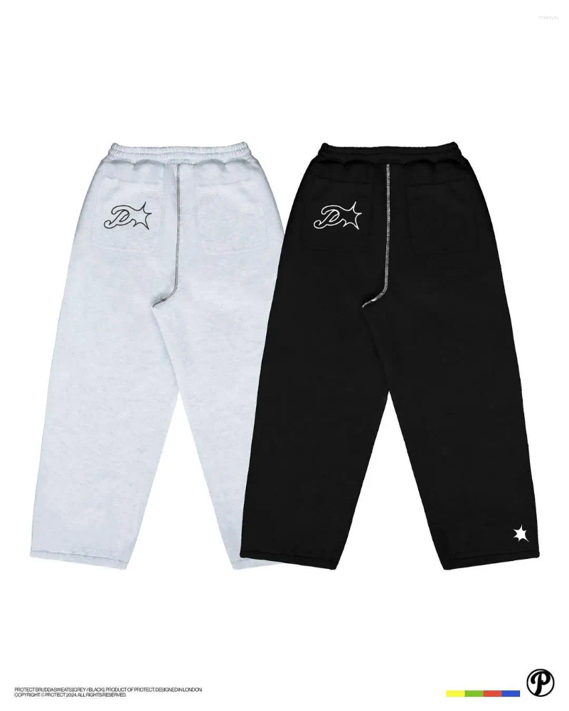Men's Pants Streetwear PROTECT Jogger Sweatpants Mens Womens Harajuku Gothic Letter Graphic Embroidery Elastic Waist Baggy Trousers
