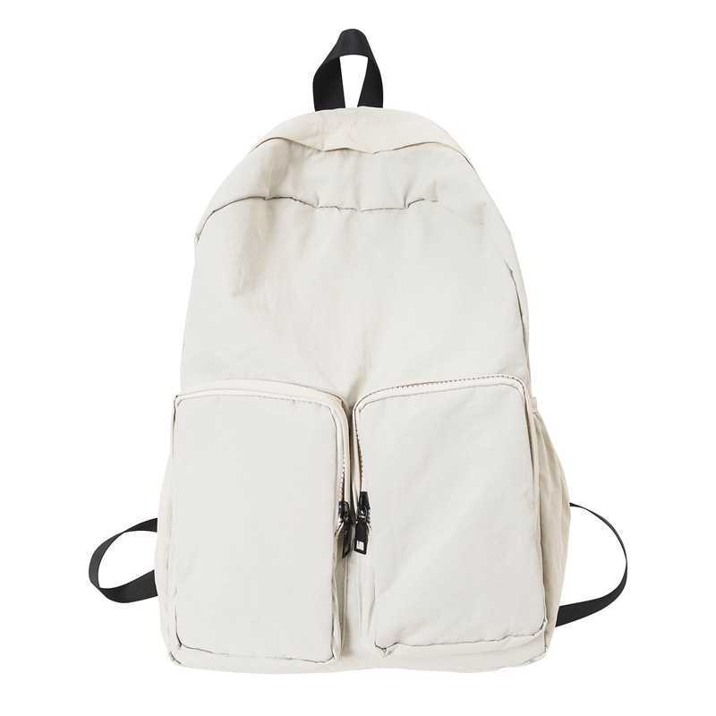 New lightweight nylon backpack cloth bag Harajuku style college student backpack women's summer backpack buckle pocket backpack