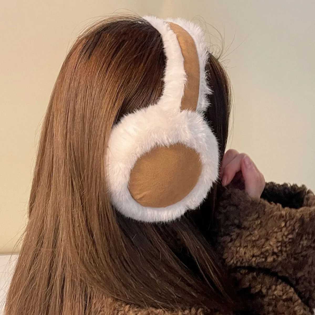 Plush earmuffs for winter warmth foldable earmuffs for men outdoor refrigeration warm earmuffs fashionable earmuffs X241128