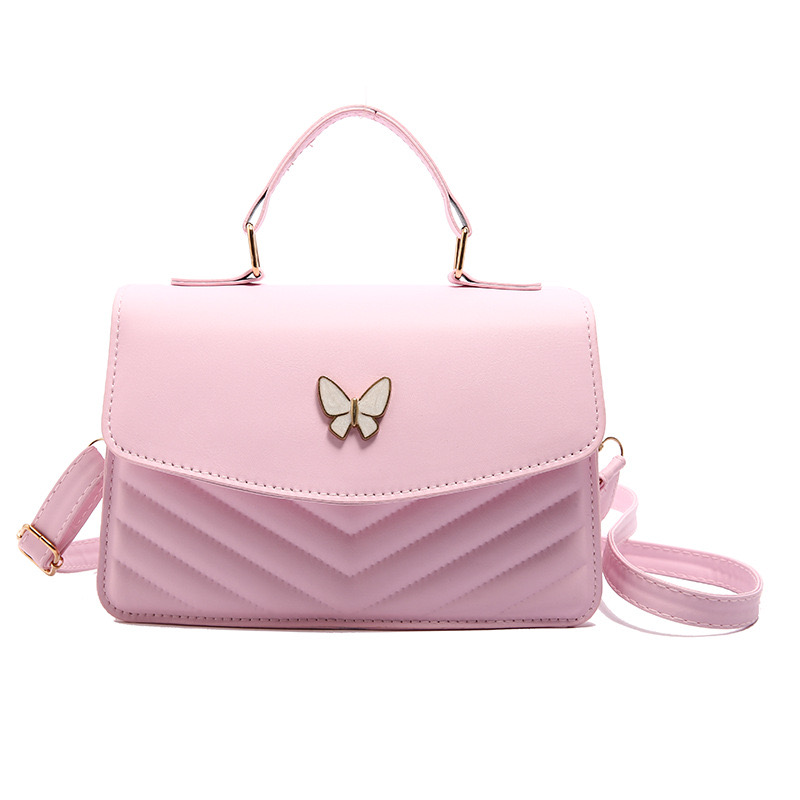 Women Stylish New Butterfly Embroidery Sg Fashion PU Leather Shoulder Bag Portable Large Capacity Handbag