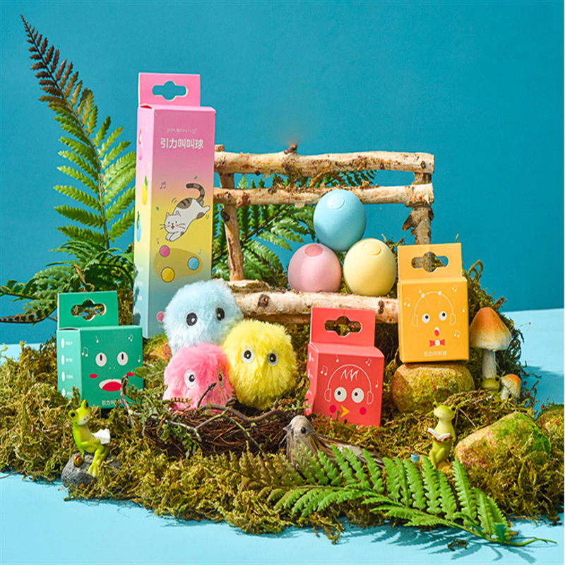 Interactive Ball Smart Cat Toys Plush Electric Catnip Training Toy Kitten Touch Sounding Pet Product Squeak Toy Ball