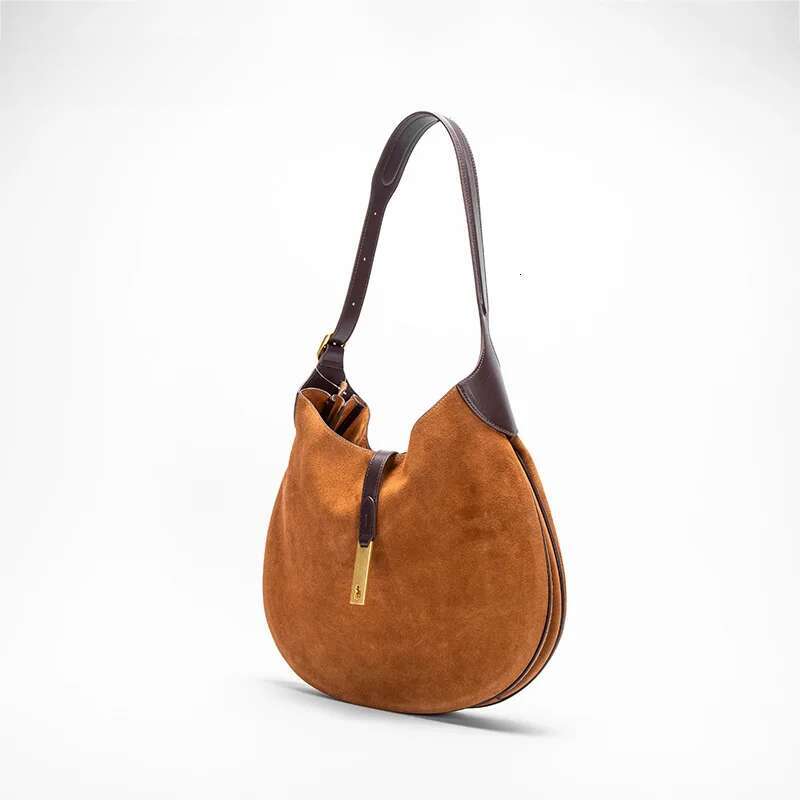 Fashion Small Fragrance Reversed Suede Banquet Party Commuter Shoulder Brand Winter Women's Crescent Bag