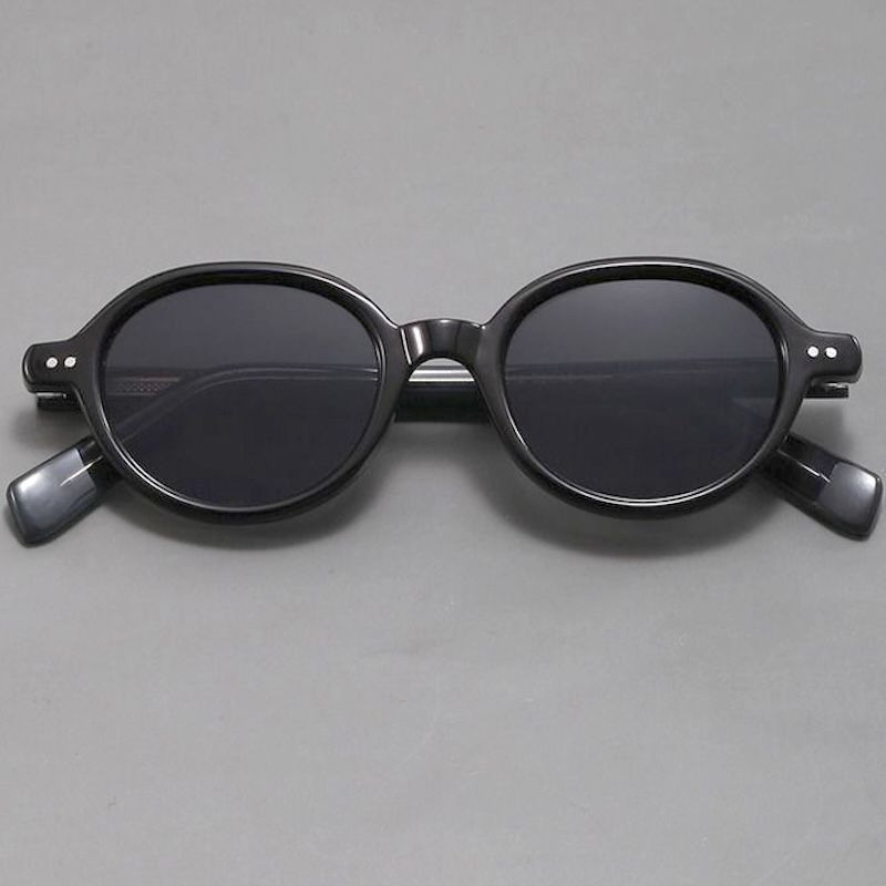 Small Oval Sunglasses Steampunk Men Retro Round Glasses Vintage Women Goggle Gothic Y2K Futuristic a Pilot with Cool INS Punk Personalized Cyberpunk S