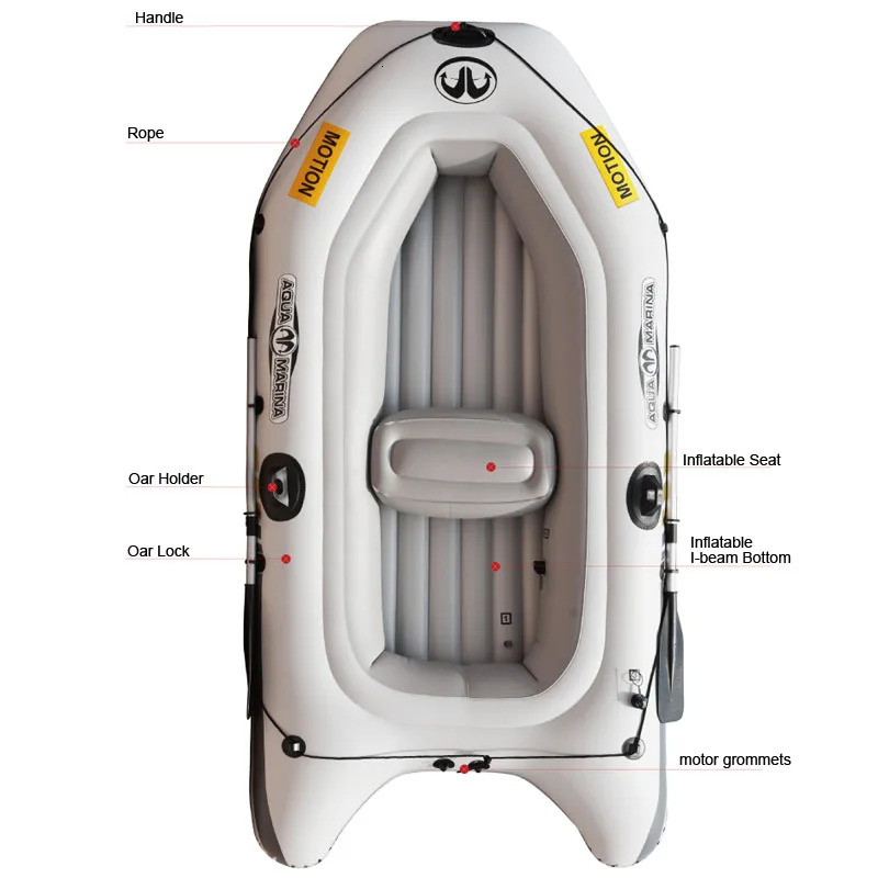 Aqua Marina 2 Person MOTION fishing boat thick PVC inflatable kayak dinghy raft paddle foot pump bag motor mount engine 240425