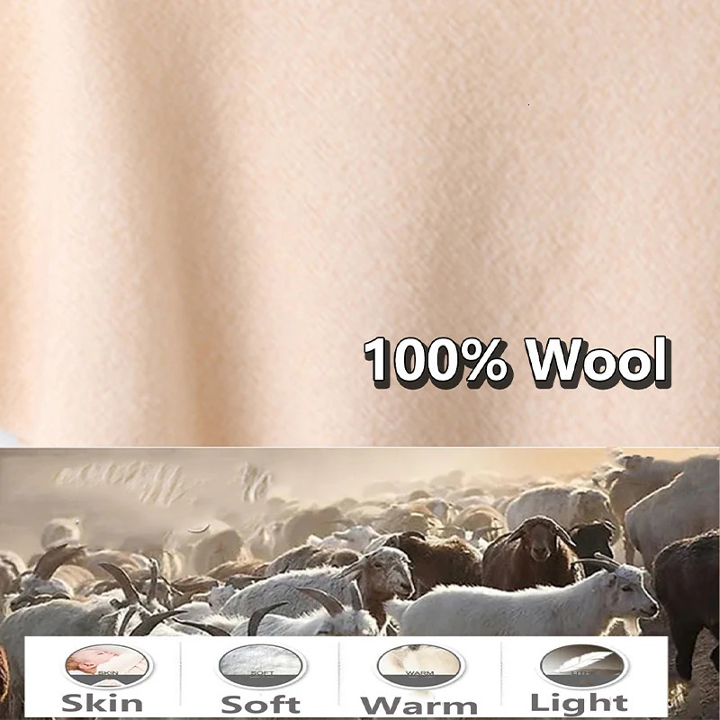 100%Pure Wool Knitted Cloak Pullover For Women Autumn Bat Sleeve Irregular Cashmere Poncho Turtleneck Pullover 241128