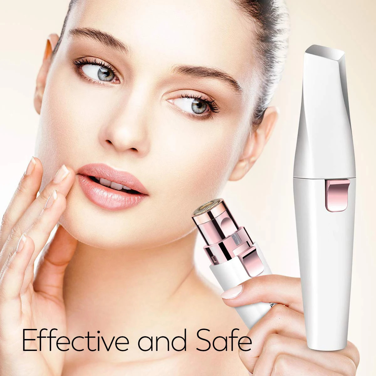 Eyebrow Trimmer 2 in1 USB Rechargeable Facial Hair Remover For Women with Built in LED Light-Remove For Facial Hair 241128