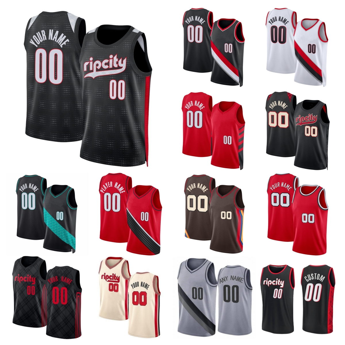 Trailblazers Basketball Jersey Toumani Camara Donovans Clingan Kris Murray Taze Moore Rayan Rupert Jabari Walker Shaedon Sharpe Jerami Grant Anfernee Simons City