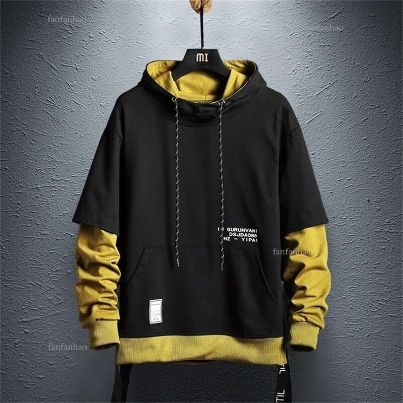 April MOMO Hoodie Sweatshirt Mens Hip Hop Pullover Hoodies Streetwear Casual Fashion Clothes Colorblock Hoodie Cotton LJ201223