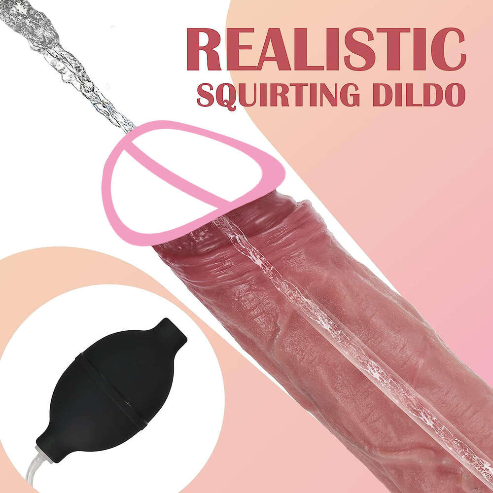 Realistic Spray Water Dildo Ejaculating Squirting Adult Sex Toys For Women Strong Suction Cup Female Masturbation Big Dick