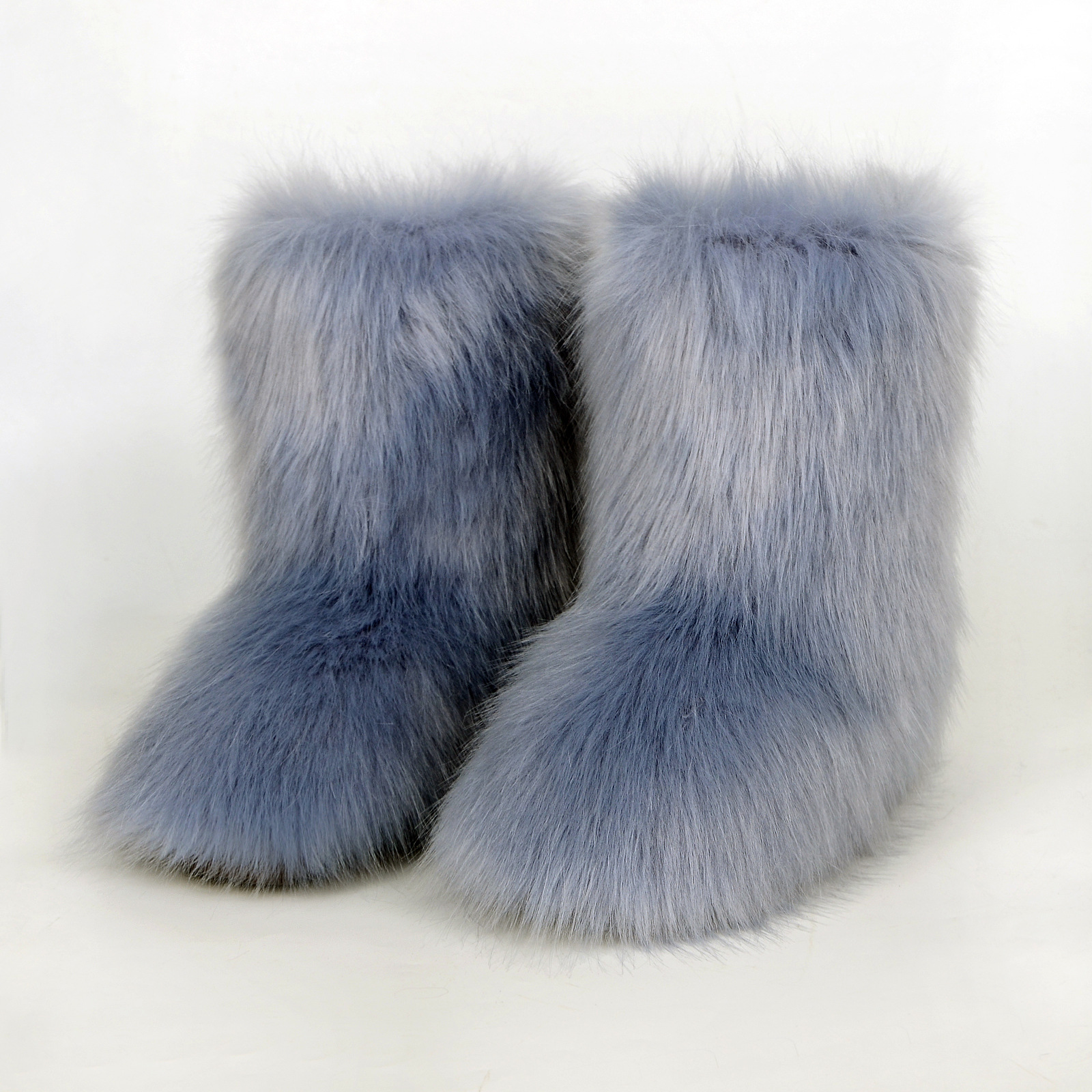 2025 new fox fur boots for mens womens Snow Boots comfortable keep warm fashion black white grey blue pink red indoor outdoor trainer sneakers