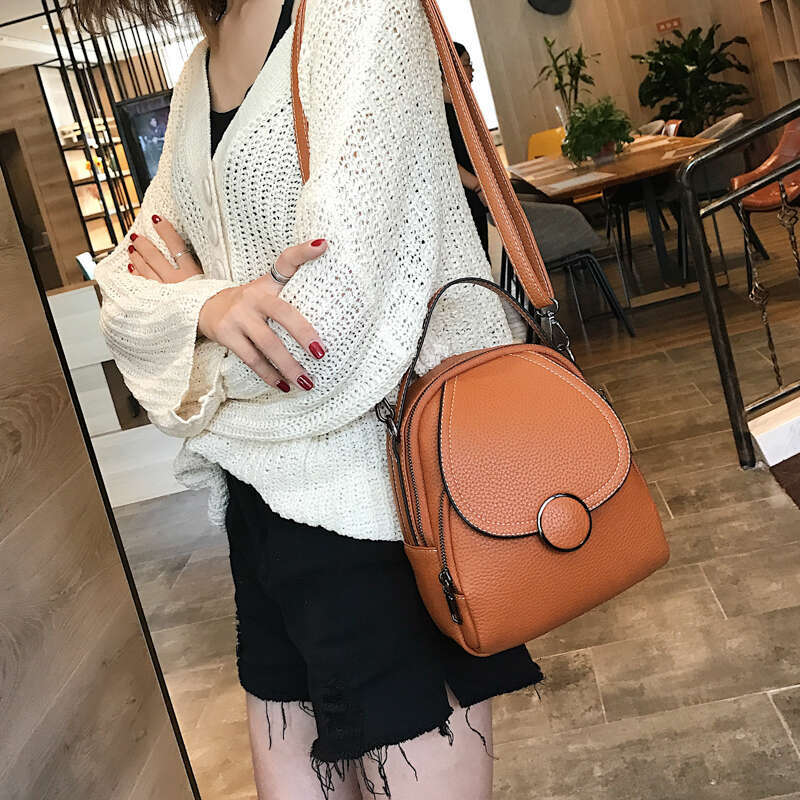 New Designer Fashion Women Leather Mini Soft Touch Multi-Function Small Backpack Female Ladies Shoulder Bag Girl Purse