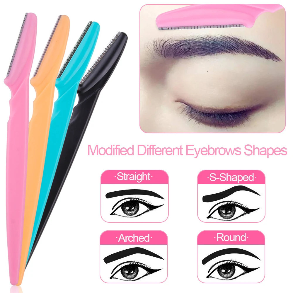 100Pcs Eyebrow Blade Woman Face Shaver Eye Brow Trimmer Blades Cutting Safety Hair Removal Cutter Portable Makeup Beauty Tools 241128