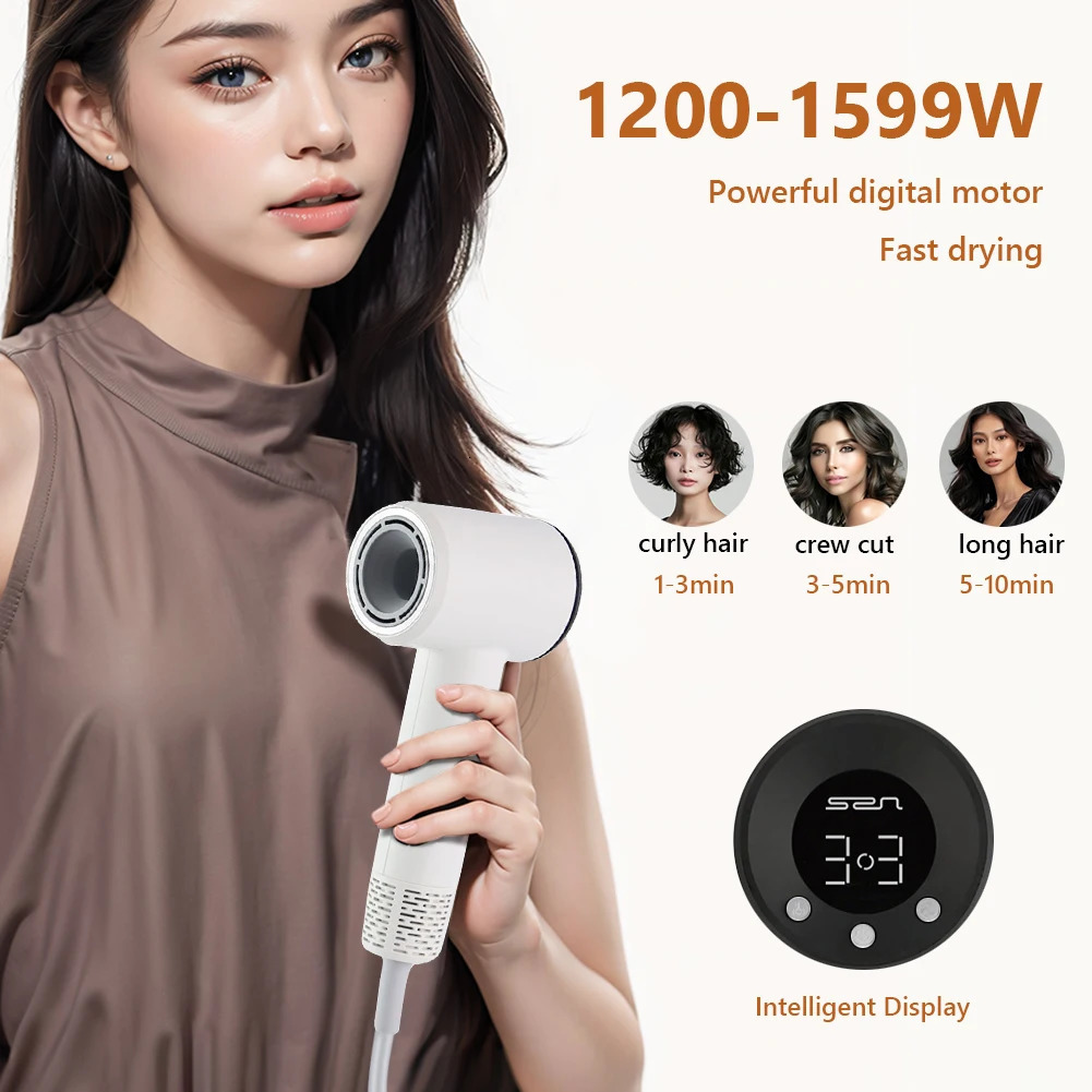 Hairdryer 110000 RPM Brushless Motor Negative Ionic Hair Dryer Low Noise Thermo-Control High-Speed Blow Dryer for Fast Drying 241128
