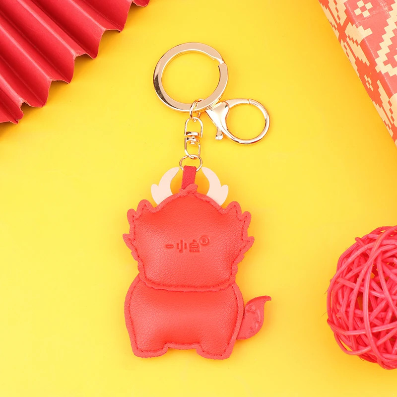 Leather Pendant Chinese Dragon Image Year Decorations Kawaii Dragon Symbol Of Year Keychain Chinese Spring Festival Pendant 240426