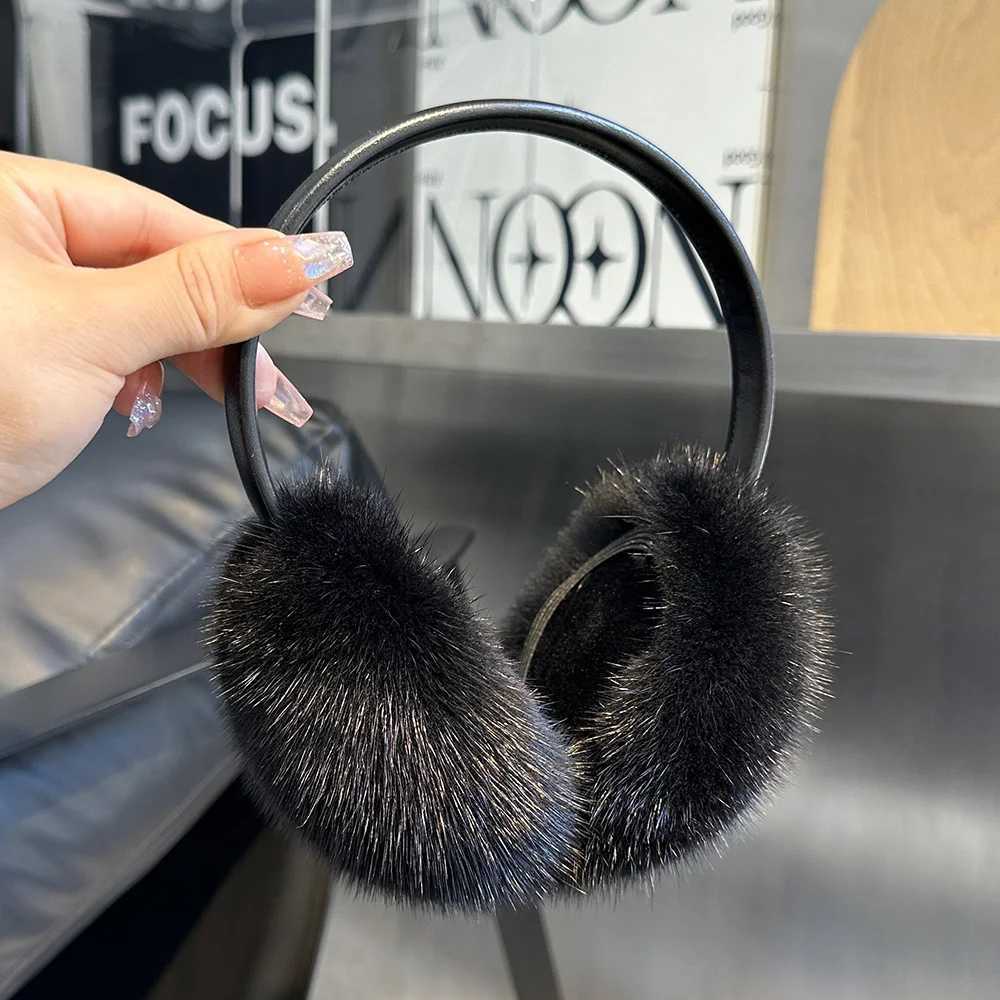 Designer earmuffs for womens winter warmth real mink fur girls earmuffs outdoor refrigeration best winter womens earmuffs X241128