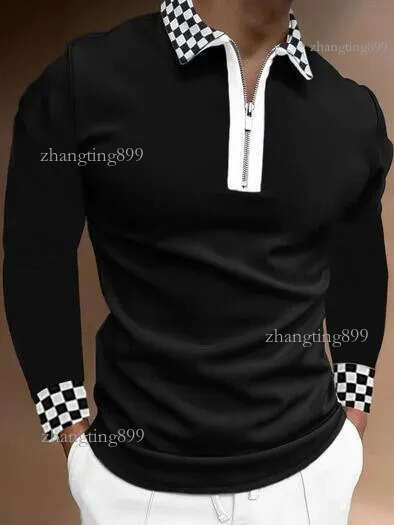Men's Polos Men Fashion Casual polo shirts Long Sleeve Tops Casual Turndown Collar Polo Shirts Casual Men's Slim Harajuku Polo Shirt 221006