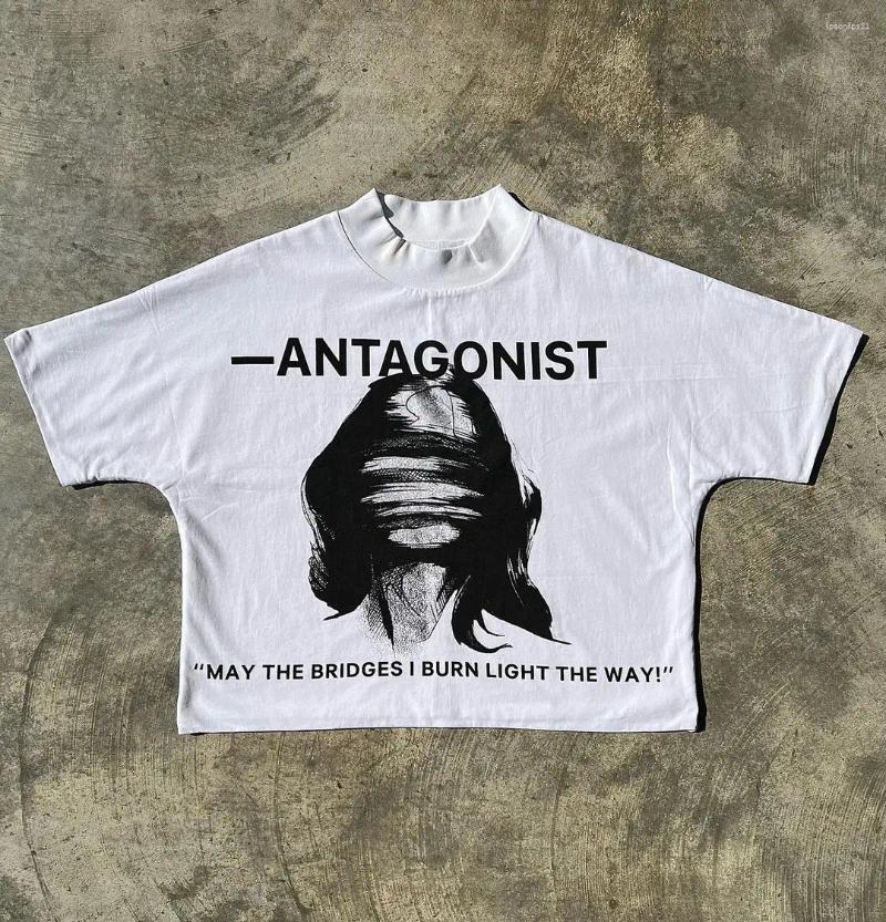 Men's T Shirts Y2K Clothes Harajuku Casual Gothic Tops Pure Cotton Shirt Hip Hop Retro Cartoon Oversized Graphic Print Men Women