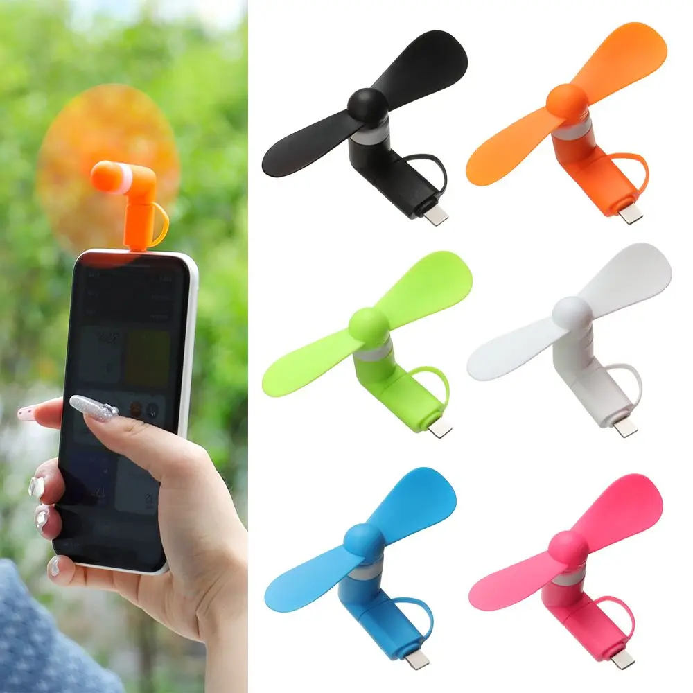 Portable Mini Fan Rechargeable USB Charging Handheld Fan Built-in 500mAh Battery 3 Speed Power for Outdoor Office Sports Travel