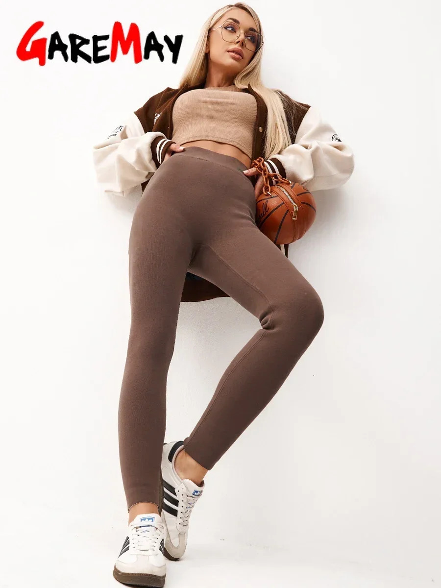 Wool womens winter long legs wool beige tight fitting shiny cotton velvet brown ribbed thick warm long legs 241127