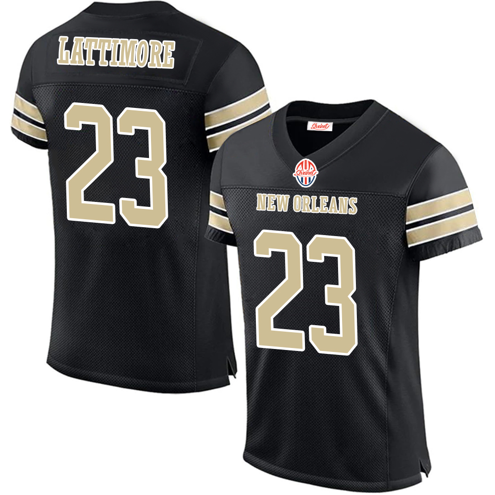 CARR,DEREK#4 KAMARA,ALVIN#41 LATTIMORE,MARSHON#23 MATHIEU,TYRANN#32 OLAVE,CHRIS#12 ST BROWN,EQUANIMEOUS#13This baseball uniform is a quick-drying cust