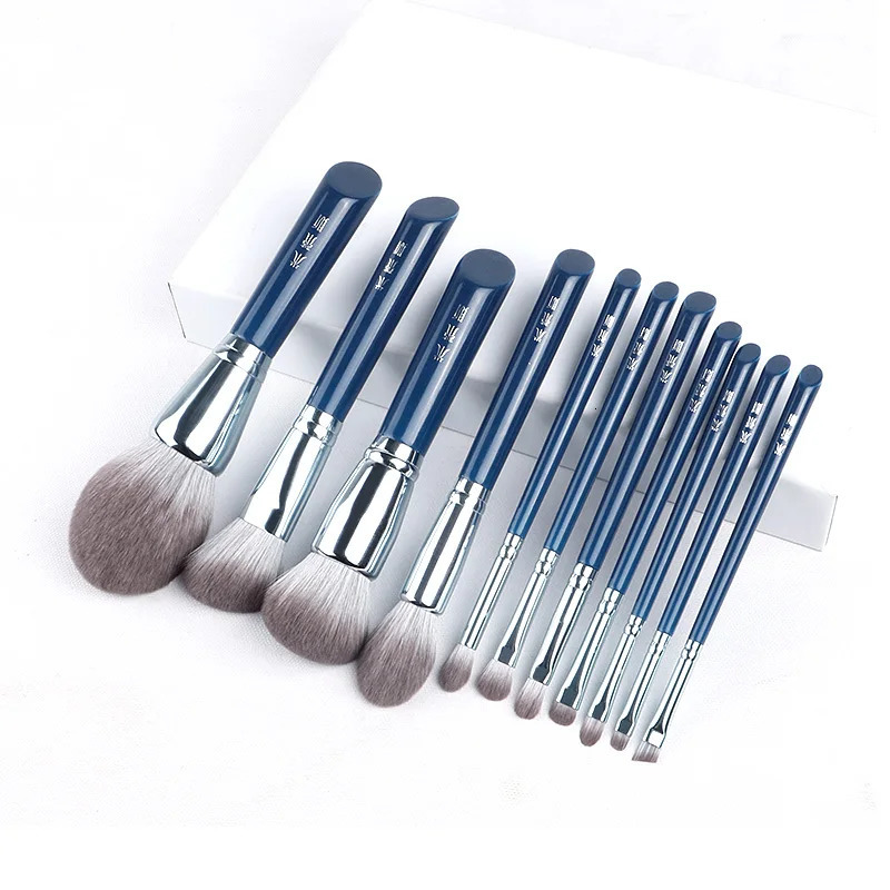MyDestiny makeup brush-The Sky Blue 11pcs super soft fiber makeup brushes set-high quality face eye cosmetic pens-synthetic hair 241128