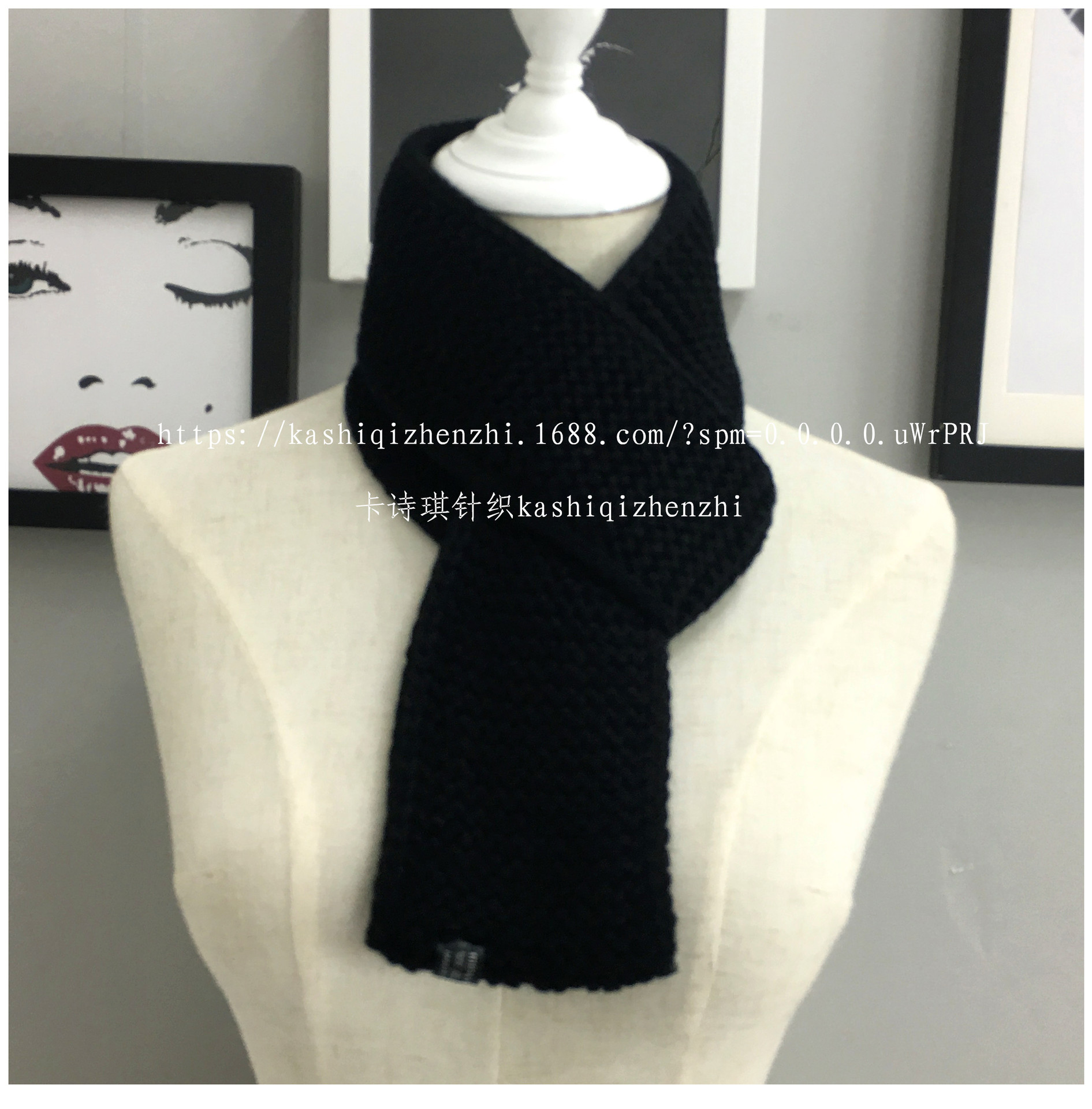 Autumn and Winter New Korean Coarse Wool Soft Girl Scarf Thickened Warm Men's and Women's Knitted Neck Wholesale